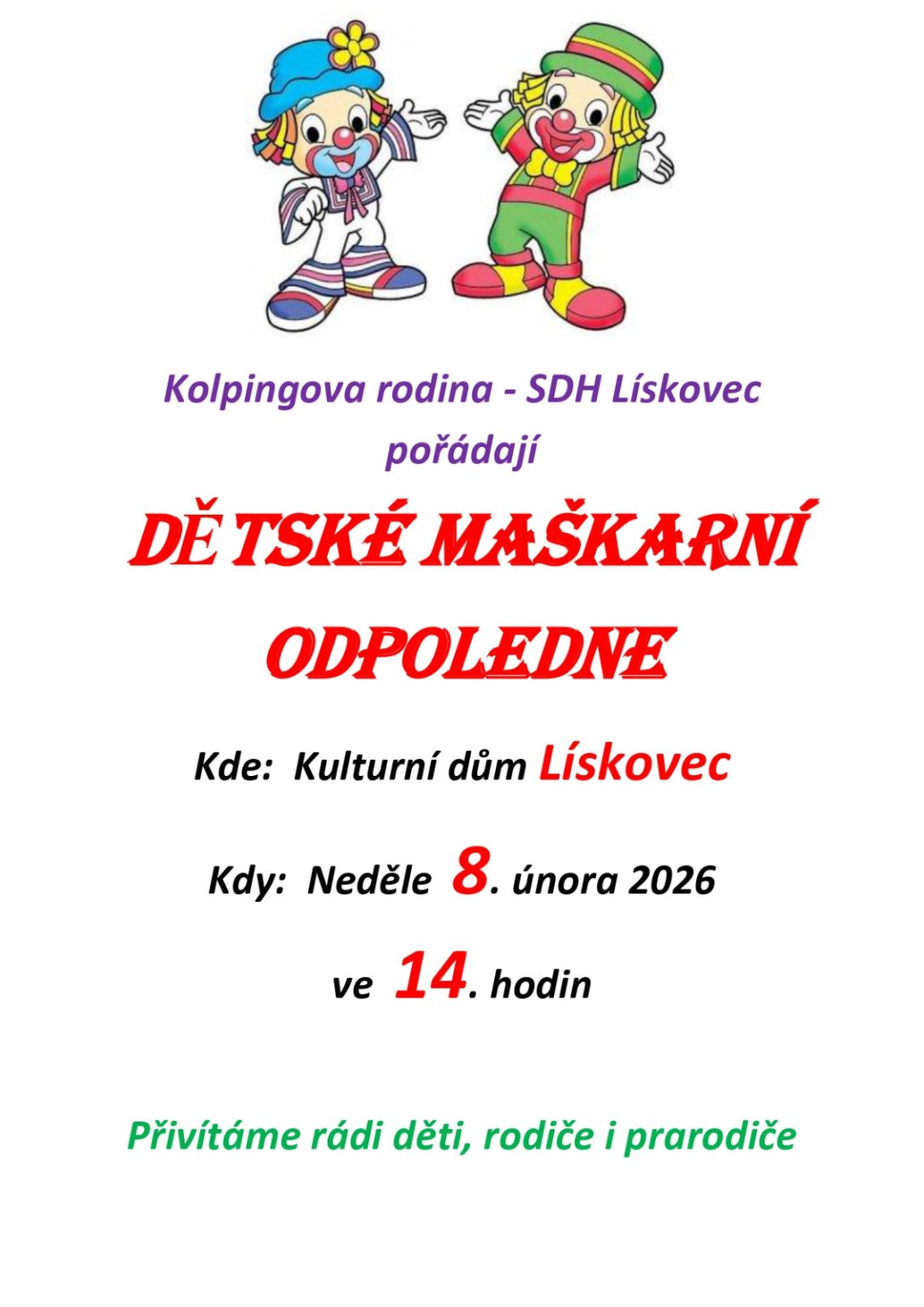 Dětské maškarní na Lískovci