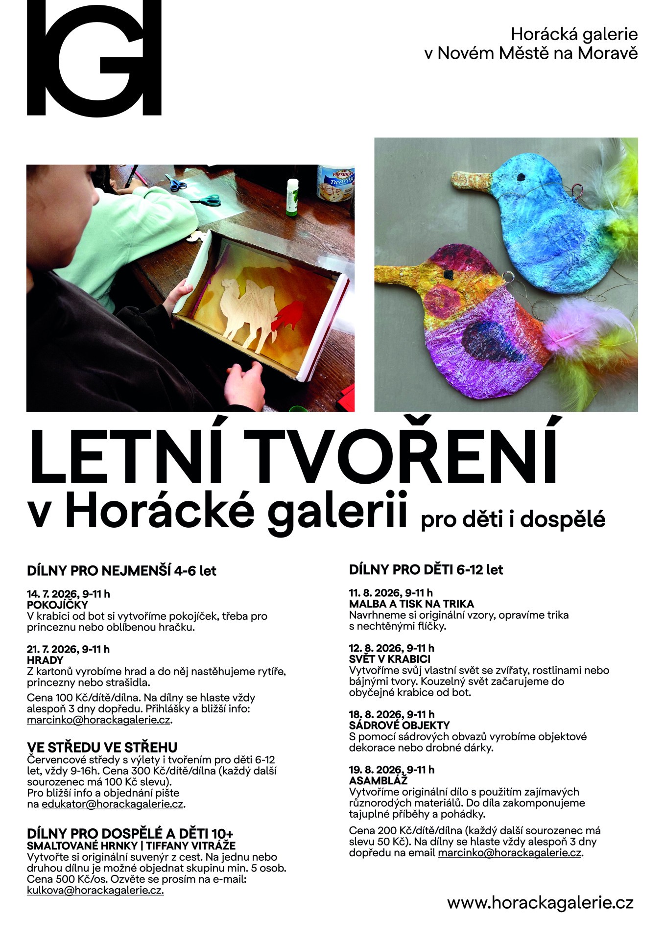 Horácká galerie zve děti na tvořivé dílny - MALBA A TISK NA TRIKA